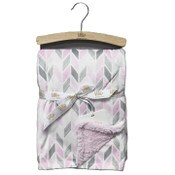 Wholesale - 30"x40" PINK PRINTED MINK TO SHERPA BLANKET C/P 24, UPC: 887947095227
